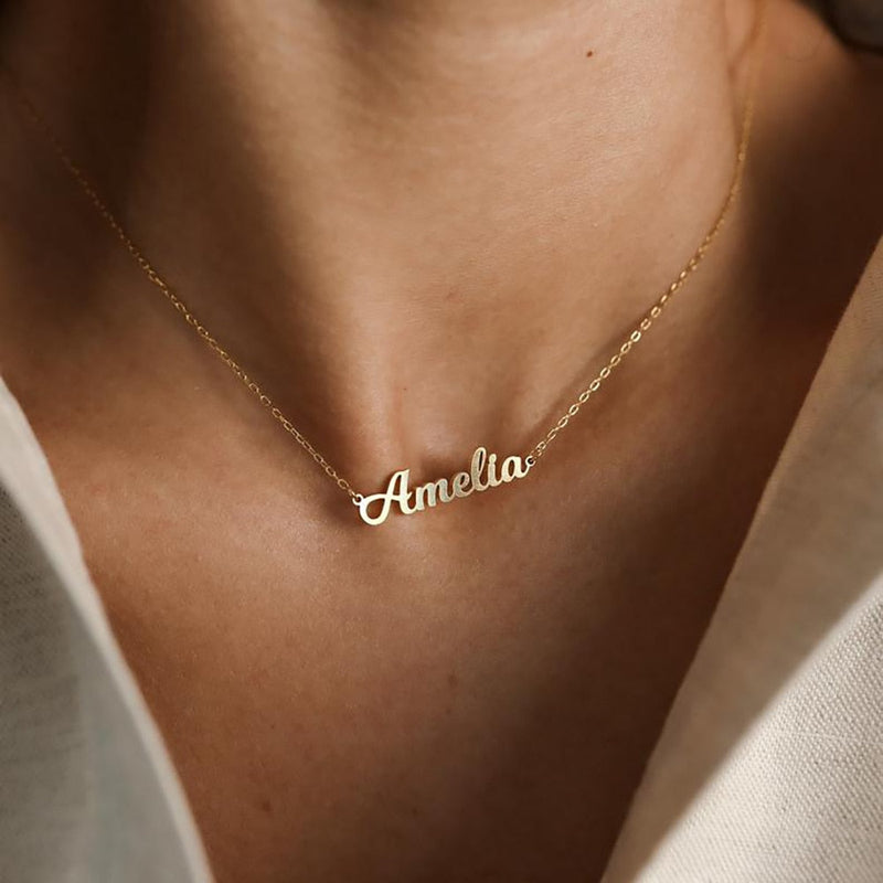 Colar com Nome Personalizado Banho Dourado